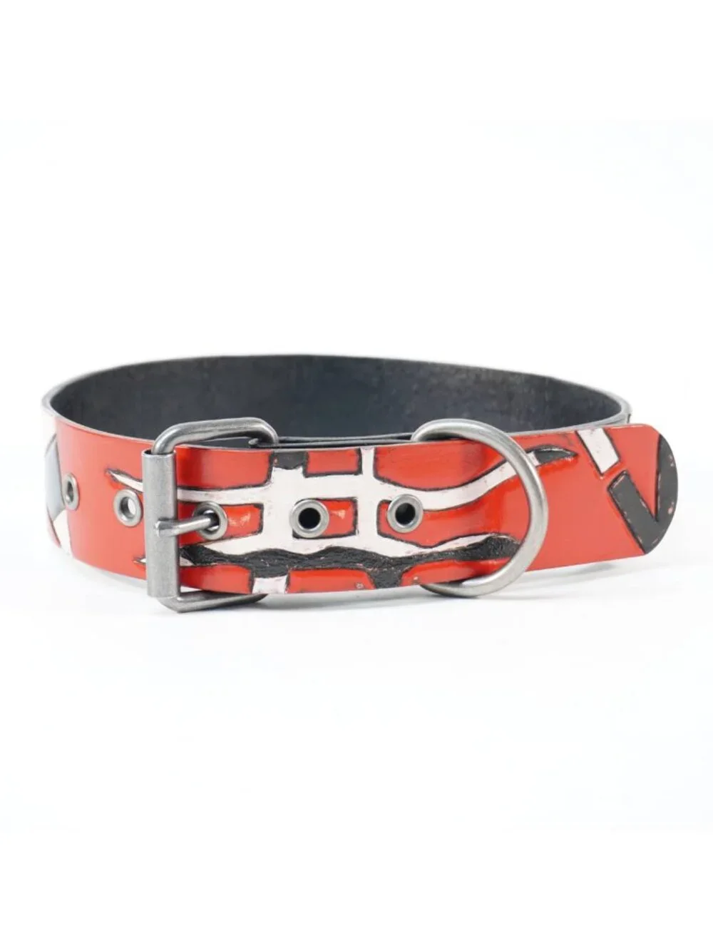 Frankenstrat English Bulldog large dog leather collar
